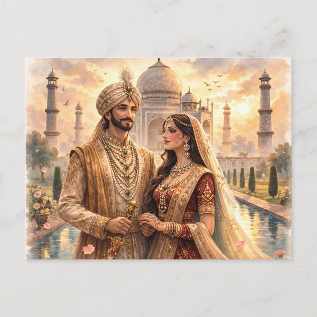 Cartão Postal Taj Mahal Sonnenuntergang (Frente)