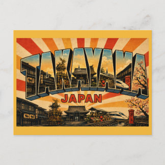 Cartão Postal Takayama Japão Pequeno Kyoto Arte Vintage