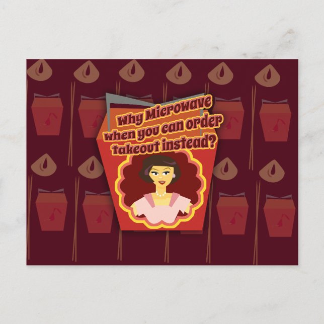 Cartão Postal Takeout Diva Family Dizendo (Frente)