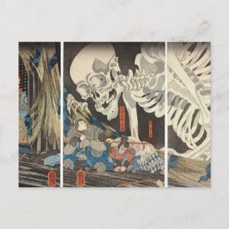 Cartão Postal Takiyasha, a Bruxa e o Espectro do Esqueleto
