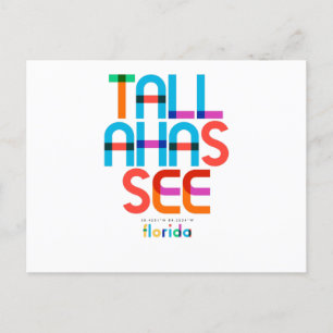 Cartão Postal Tallahassee Florida Meio século, Pop Art,