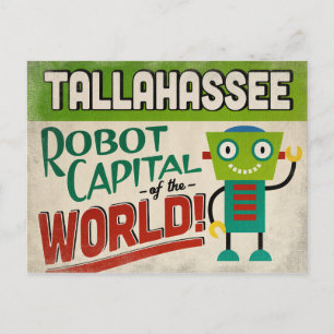 Cartão Postal Tallahassee Florida Robot - Engraçado Vintage