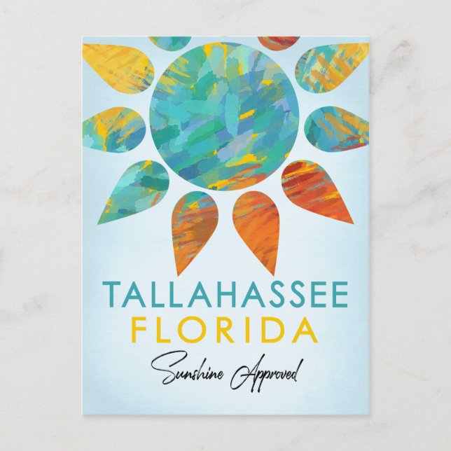 Cartão Postal Tallahassee Florida Sunshine Viagem (Frente)