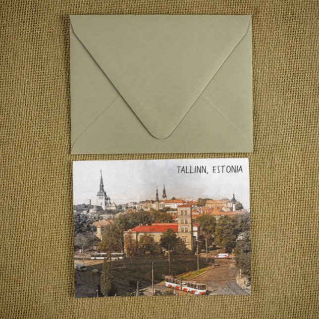 Cartão Postal Tallinn Estônia City Panorama View (tallinn estonia postcard)