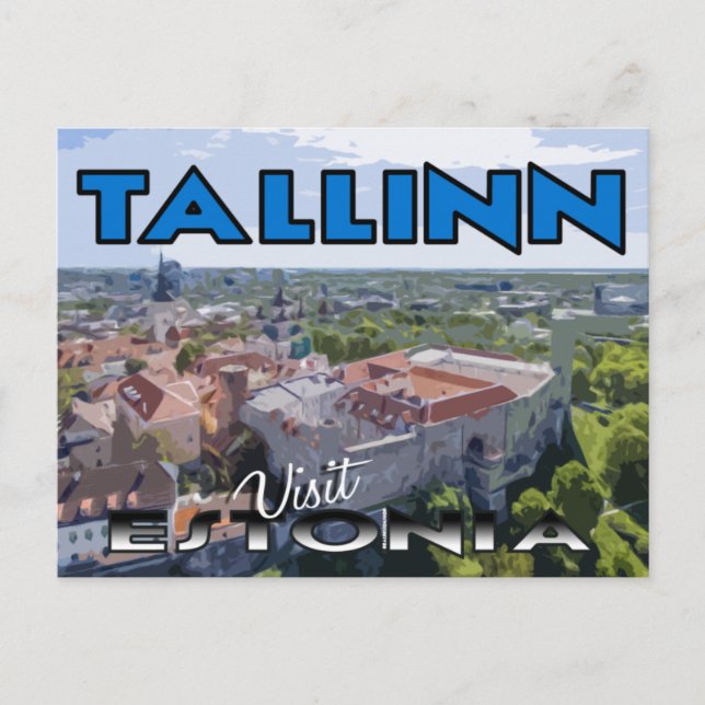 Cartão Postal Tallinn, visite a Estônia (Frente)