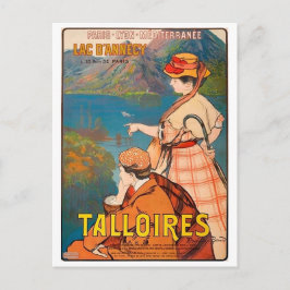 Cartão Postal Talloires, lago de Annecy, casal em piquenique, vi