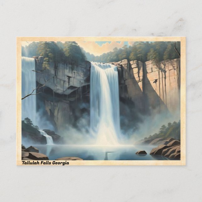 Cartão Postal Tallulah Falls Georgia Viagens vintage (Frente)