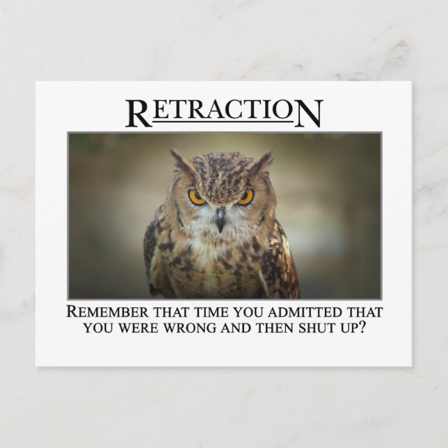 Cartão Postal Talvez devesse repensar o que disse (Frente)