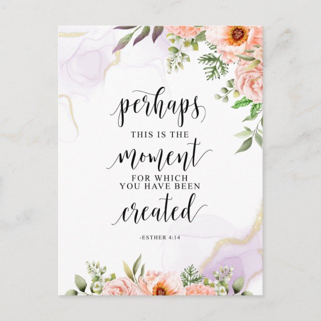 Cartão Postal Talvez Este Seja O Momento, Ester 4:14 (Frente)