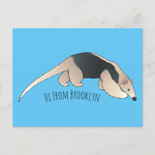 Cartão Postal Tamandua ilustração de desenho animado