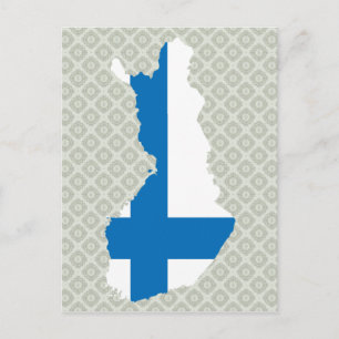 Cartão Postal Tamanho do cheio do Mapa de Sinalizador da Finlând