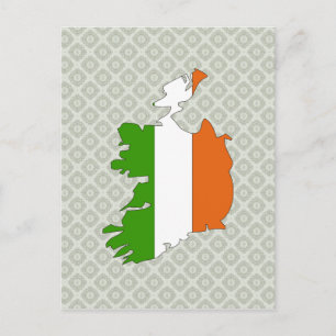 Cartão Postal Tamanho do cheio do Mapa de Sinalizador da Irlanda