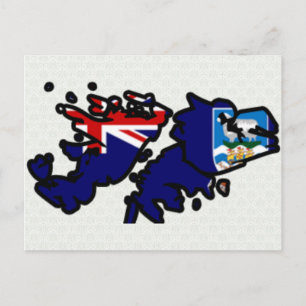 Cartão Postal Tamanho do cheio do Mapa de Sinalizador das Ilhas