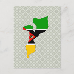 Cartão Postal Tamanho do cheio do Mapa de Sinalizador de Moçamb