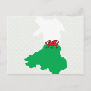 Cartão Postal Tamanho do cheio do Mapa de Sinalizador do País d