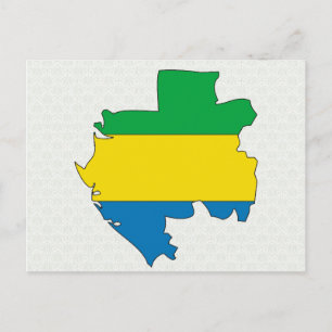 Cartão Postal Tamanho do cheio do Mapa do Sinalizador Gabão
