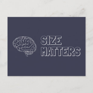 Cartão Postal Tamanho Importa Piada do cérebro