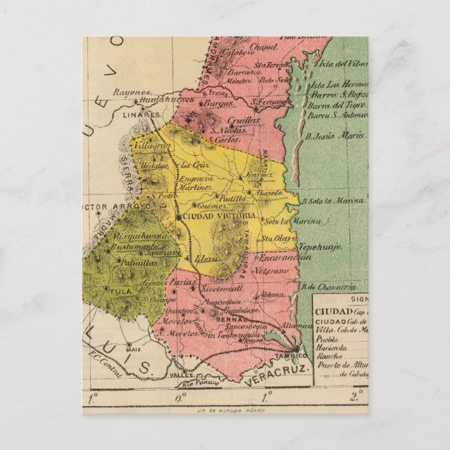 Cartão Postal Tamaulipas, México (Frente)