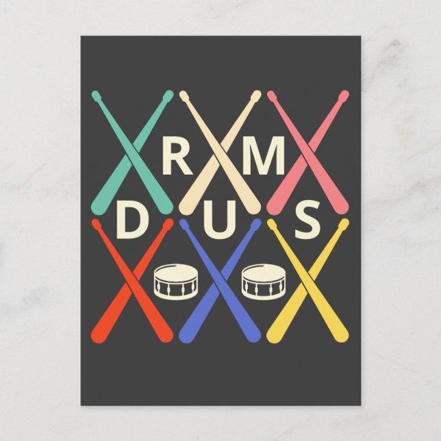 Cartão Postal Tambores com palito de tambor (Frente)