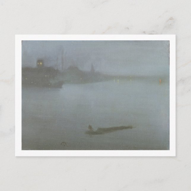 Cartão Postal Tâmisas - Noturna em azul e Prata, c.1872/8 (oi) (Frente)