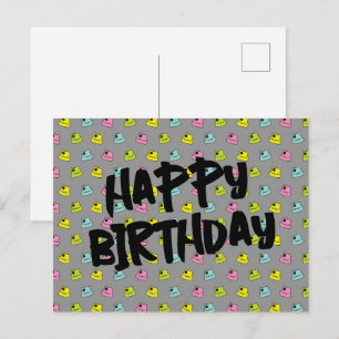Cartão Postal Tampa de Spray de Tinta - Feliz Aniversário
