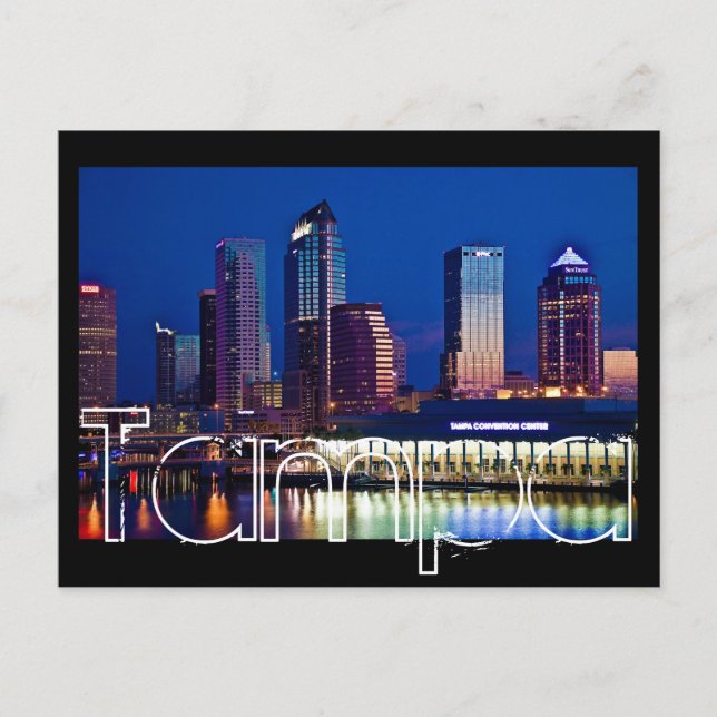 Cartão Postal Tampa, Flórida ao amanhecer das Ilhas Davis. (Frente)