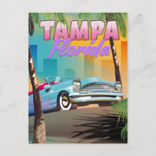 Cartão Postal Tampa Flórida belo poster de viagens.