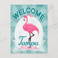 Tampa Florida Pink Flamingo - Vintage Retro Viagem