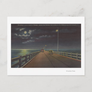 Cartão Postal Tampa, Flórida - Visão Luz da Ponte Gandy