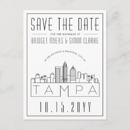 Cartão Postal Tampa Wedding | Skyline Estilizado Salvar a Data