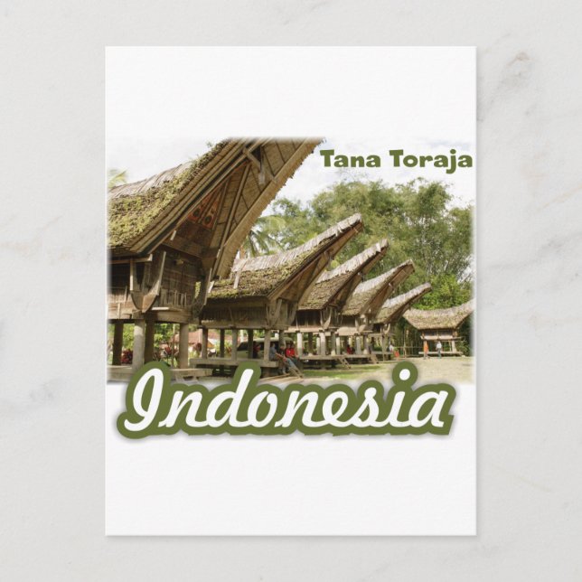 Cartão Postal Tana Toraja Indonesia Souvenir (Frente)