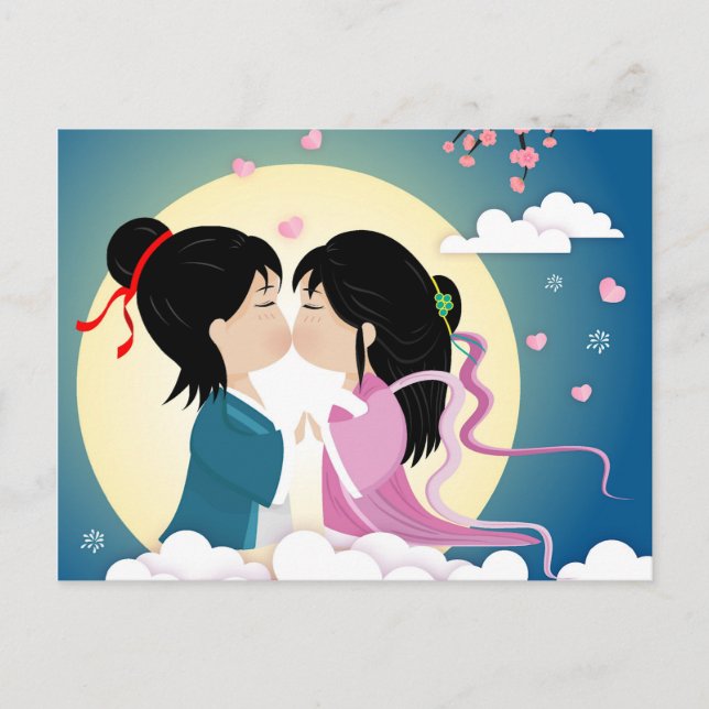 Cartão Postal Tanabata Vaqueiro e Tecelã (Frente)