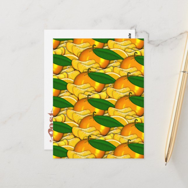 Cartão Postal Tangerine a Summer Pattern (Frente/Verso In Situ)