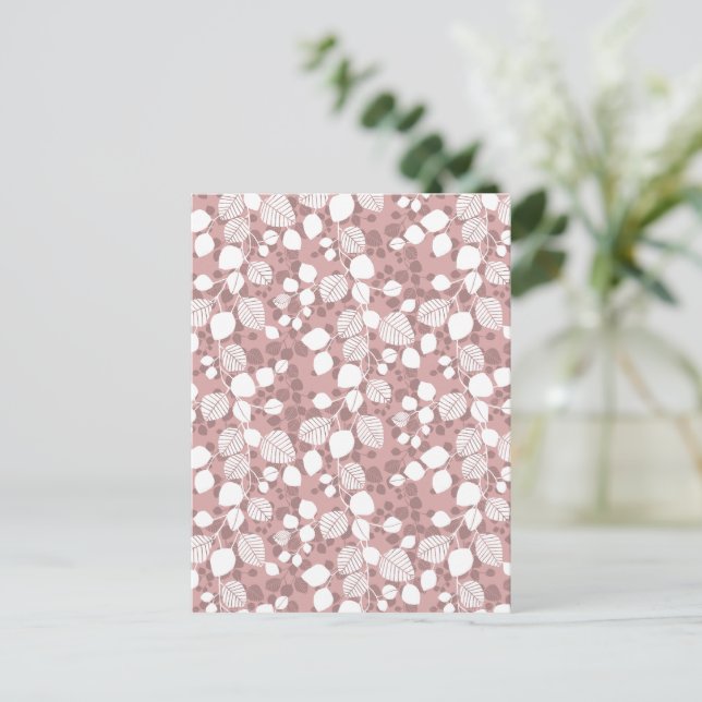 Cartão Postal Tangled Foliage Canopy Botanicals Blush Pink Art (Em pé/Frente)