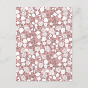 Cartão Postal Tangled Foliage Canopy Botanicals Blush Rosa Arte