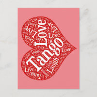 Tango Love Live and Laugh Red Heart Word Art