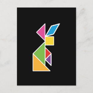 Cartão Postal tangram coelho