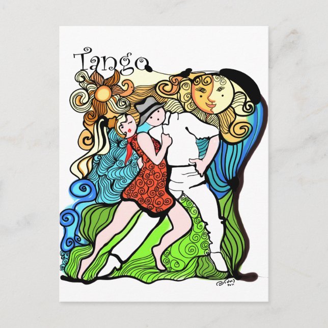 Cartão Postal Tangueritos e o Tango Sol (Frente)