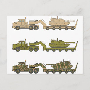 Cartão Postal Tanque de tração de caminhão militar