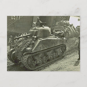 Cartão Postal Tanque    Herman da Guerra Mundial desembarcado da