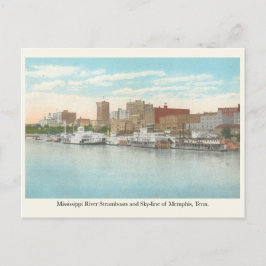 Cartão Postal Tanques a vapor do rio Mississippi e linha do hori