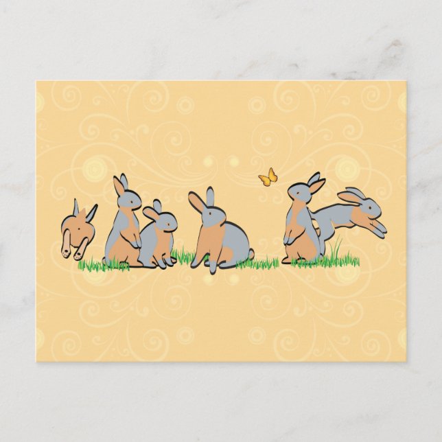 CARTÃO POSTAL TANS AZUIS NA GRAMA (Frente)