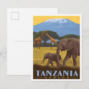 Cartão Postal Tanzânia África Viagem Vintage