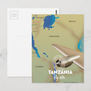 Cartão Postal Tanzânia De Avião