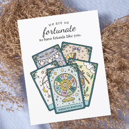 Cartão Postal Tão Afortunado Chá de Bebê de Tarot Obrigada