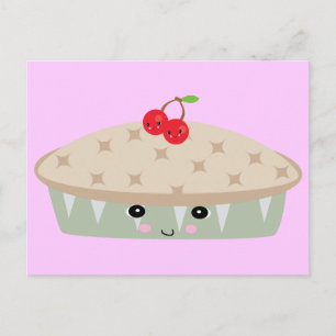Cartão Postal tão kawaii torta de cereja