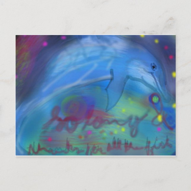 Cartão Postal Tão longo e obrigados para todos os peixes! (Frente)