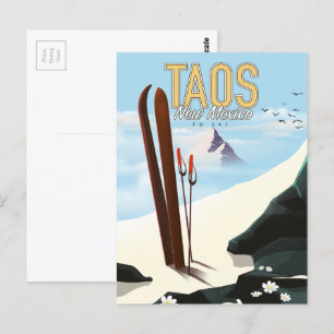 Cartão Postal Taos New Mexico ski poster