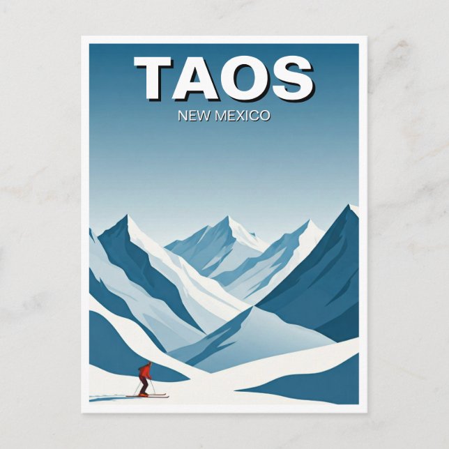 Cartão Postal Taos New Mexico Skiing Skier Viagem (Frente)