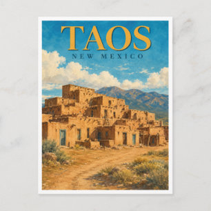 Cartão Postal Taos Novo México Taos Pueblo GeoSaga